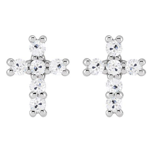 Kreuz Tropfen Echt Diamant Ohrringe Rund Alteuropäischer Schmuck 6 Karat1