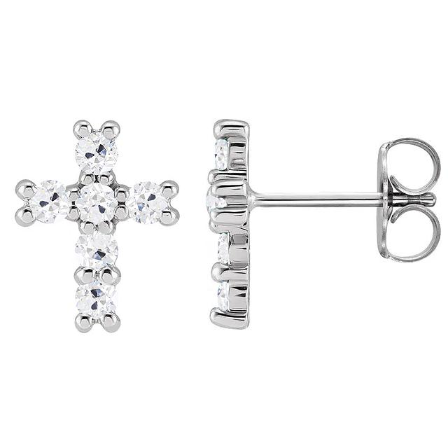 Kreuz Tropfen Echt Diamant Ohrringe Rund Alteuropäischer Schmuck 6 Karat2