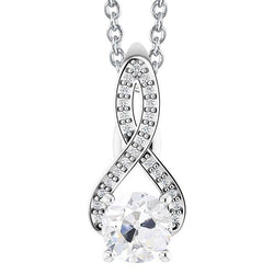 Lady's Gold Echt Diamant Pendant Twisted Shank Runden Alter Bergmann 3 Karat 14K