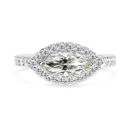 Marquise Alter Bergmann Naturliche Diamant Halo Ehering 14K Gold 6,50 Karat
