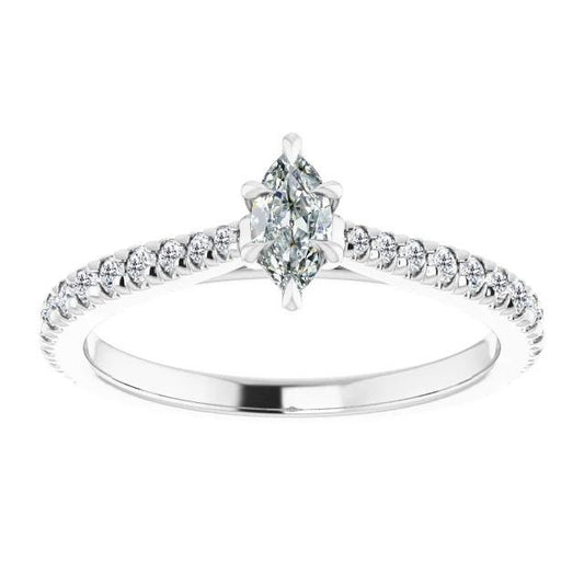 Marquise Altschliff Echt Diamantring Mit Akzenten 6 Krappen Set 3,50 Karat - harrychadent.ch