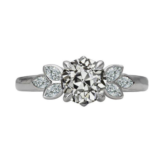 Marquise & Runden Alter Bergmann Echt Diamantring Krappenlünette Set 5 Karat