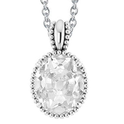 Naturlich Diamant Anhänger Halskette Oval Old Mine Cut 5 Karat Damen Schmuck 14K