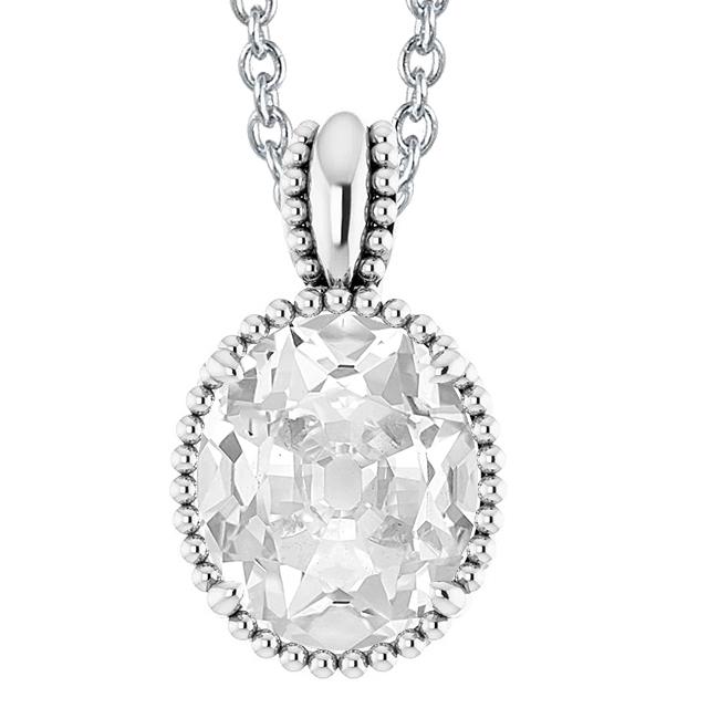 Naturlich Diamant Anhänger Halskette Oval Old Mine Cut 5 Karat Damen Schmuck 14K - harrychadent.ch