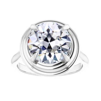Natürlich Diamant Runder Alter Bergmann Solitaire Ring 4 Krappen Set 2 Karat 14K Gold - harrychadent.ch