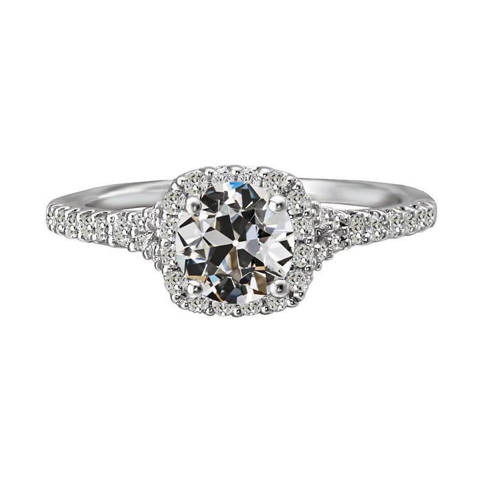 Natürliche Diamant Alter Bergmann Halo Ring Mit Akzenten 4,50 Karat