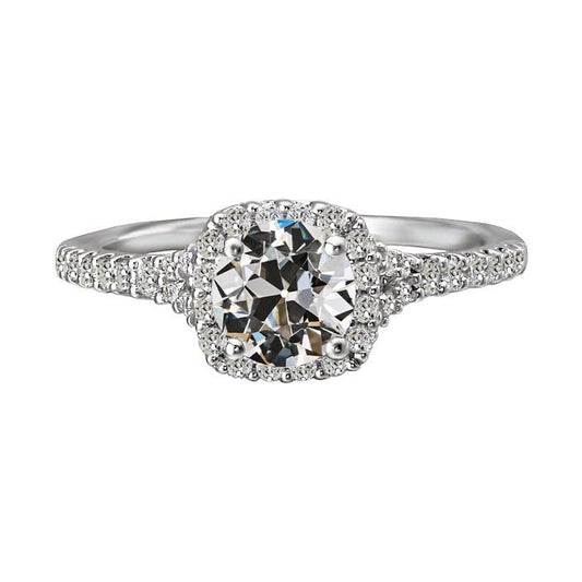 Natürliche Diamant Alter Bergmann Halo Ring Mit Akzenten 4,50 Karat
