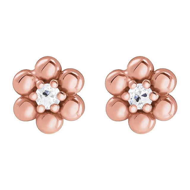 Ohrstecker Im Blumenstil 2 Karat Alter Bergmann Echt Diamanten Roségold1
