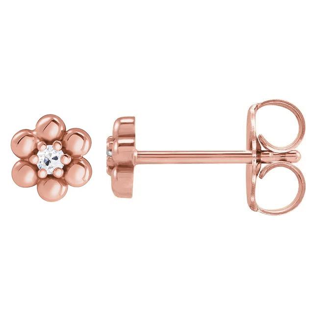 Ohrstecker Im Blumenstil 2 Karat Alter Bergmann Echt Diamanten Roségold2