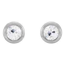 Ohrstecker Lünette Set Alter Bergmann Echt Diamants 3 Karat Push Backs