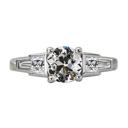 Old Mine Cut Echt Diamant Ehering 5 Steine Krappen Set 5 Karat
