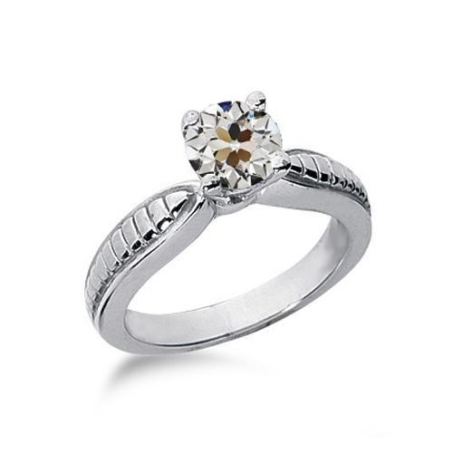 Old Mine Cut Echt Diamant Solitärring Damen Schmuck 1 Karat