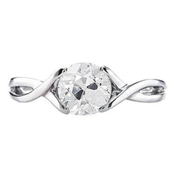 Old Mine Cut Echt Diamant Solitaire Ring 1 Karat Split Shank Damen Schmuck