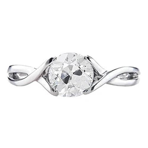 Old Mine Cut Echt Diamant Solitaire Ring 1 Karat Split Shank Damen Schmuck - harrychadent.ch