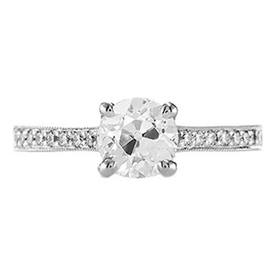 Old Mine Cut Natürlich Diamanten Verlobungsring mit Akzenten Gold Pave Set 1,75 Karat - harrychadent.ch
