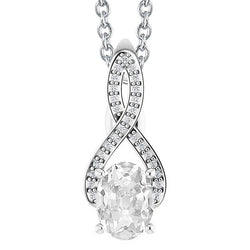 Oval Alter Bergmann & Runden Natürliche Diamant Anhänger 4,50 Karat Split Shank