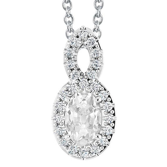 echter oval diamant 6Karat anhänger Vorderansicht