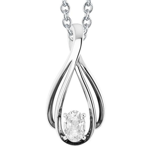 Ovaler Alter Bergmann Naturlich Diamant Schmuck Anhänger 1 Karat Weißgold 14K - harrychadent.ch