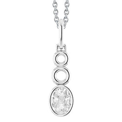 Ovaler Alter Minenschliff 2 Karat Echt Diamant Anhänger Mit Kettenlünette Set