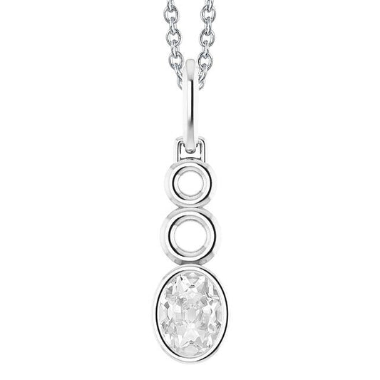 Ovaler Alter Minenschliff 2 Karat Echt Diamant Anhänger Mit Kettenlünette Set