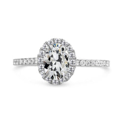 Ovaler Alter Minenschliff Naturlich Diamant Halo Ring Damenschmuck 5.50 Karat