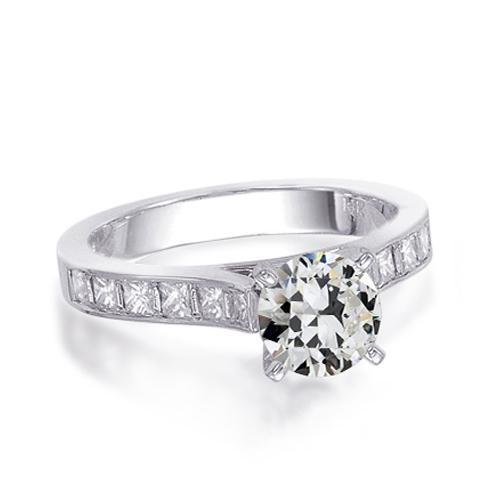 Princess & Runden Old Cut Echt Diamant Ehering Kanalset 4 Karat