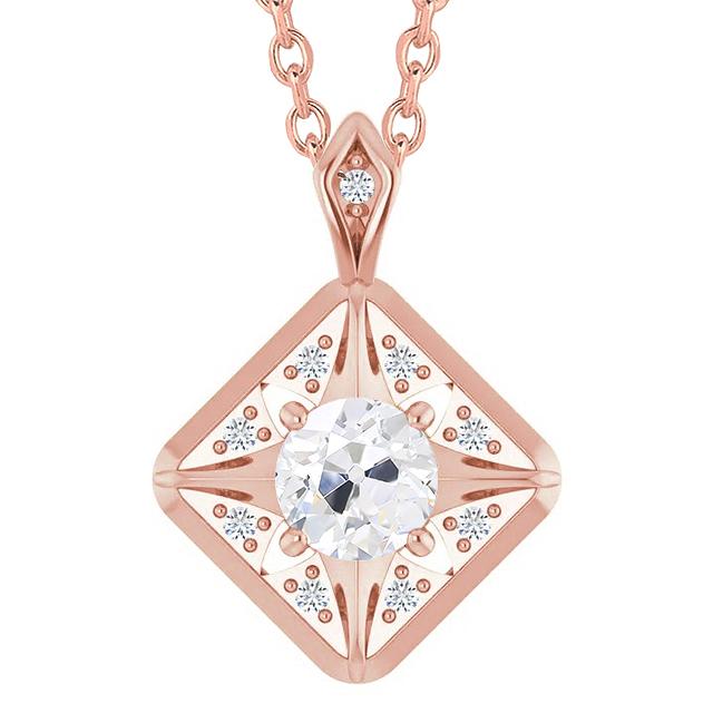 Roségold 14K Echt Diamant Anhänger Schmuck Rund Alter Bergmann 2,50 Karat - harrychadent.ch