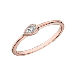 Roségold Birne Solitaire Alter Bergmann Echt Diamant Ring Lünette Set 1 Karat