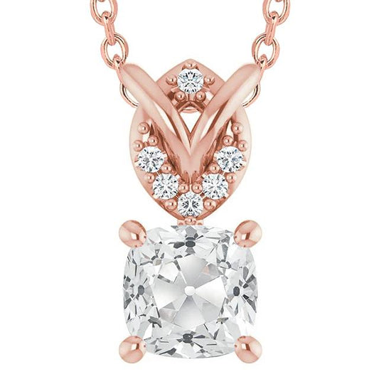 Rose Gold Kissen Alter Bergmann Echt Diamant Anhänger 6 Karat Schmuck - harrychadent.ch