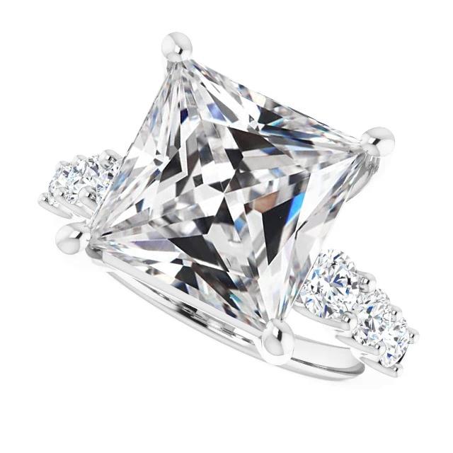 Rund- und Vierkantschliff Alter Bergmann Echt Diamantring Krappenfassung 8,50 Karat