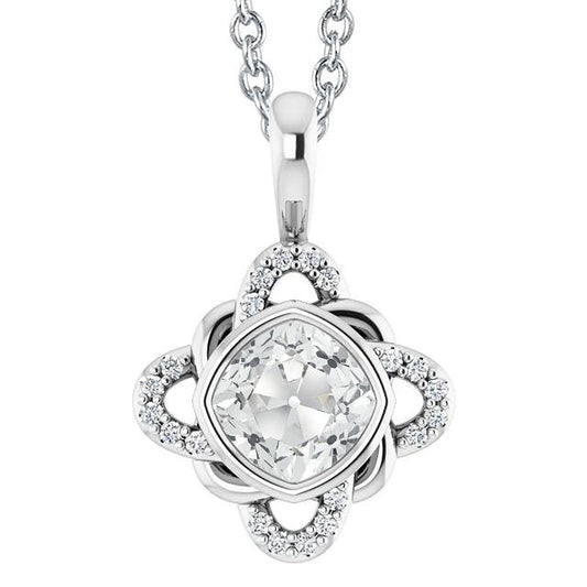 echter round diamant 5Karat anhänger Vorderansicht