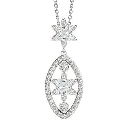 Rund & Kissen Old Mine Natürlich Diamant Anhänger 4 Karat mit Kette Gold 14K
