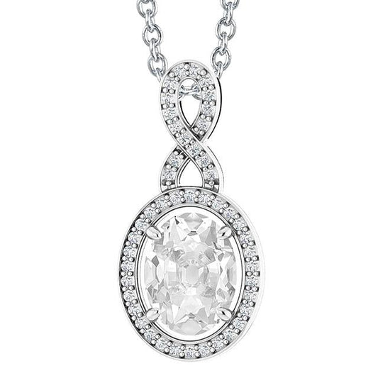 Rund & Oval Alter Bergmann Naturlich Diamant Anhänger Krappen Set Weißgold 5 Karat - harrychadent.ch