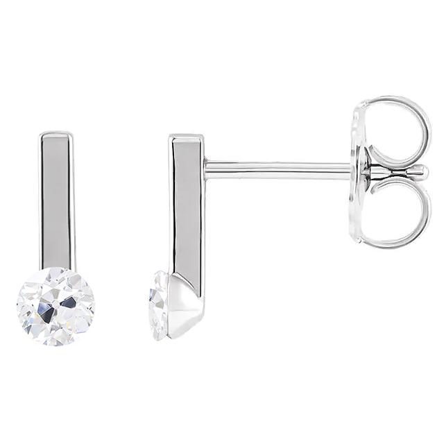Runde Tropfen Natürlich Diamant-Ohrringe Alter Bergmann Schmuck 2 Karat Push-Backs - harrychadent.ch