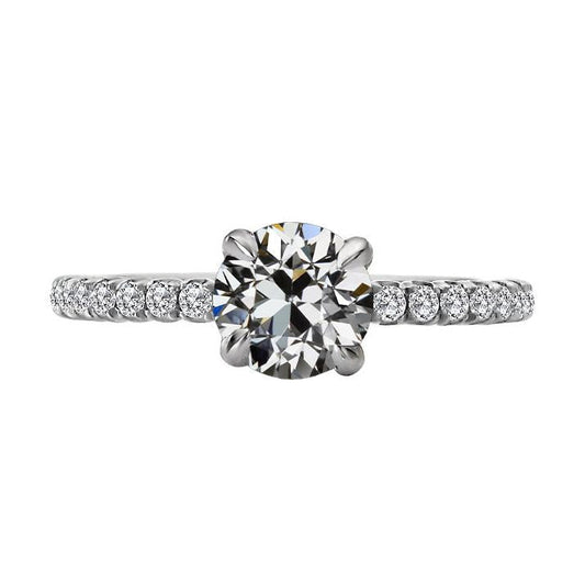 Runder Alter Bergmann Echt Diamant Damenring 14K Goldschmuck 3,50 Karat