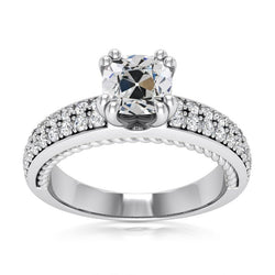 Runder Alter Bergmann Echt Diamant Ehering Pave Set Schmuck 8 Karat