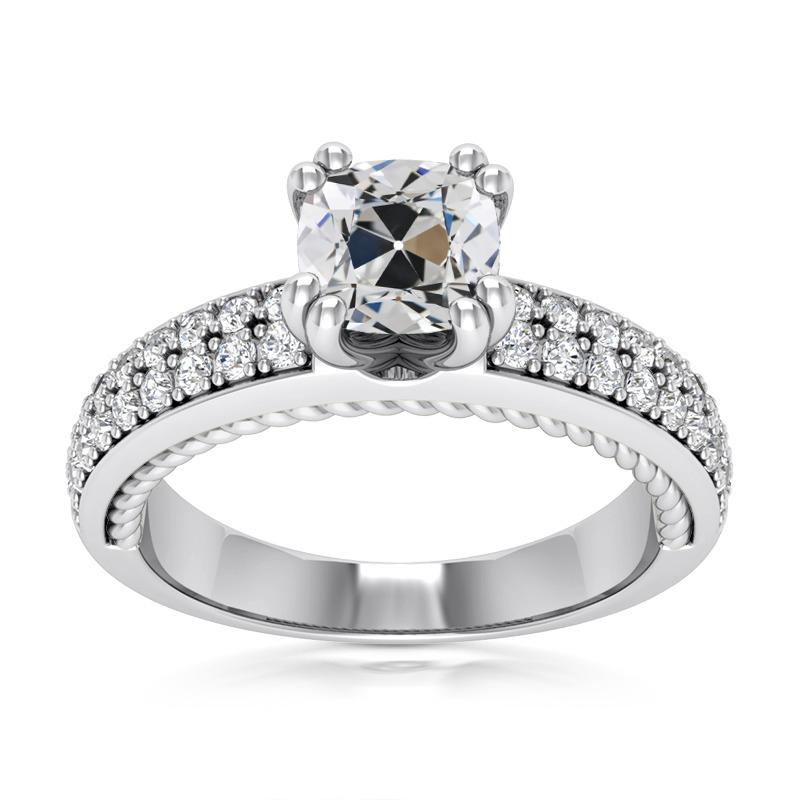 Runder Alter Bergmann Echt Diamant Ehering Pave Set Schmuck 8 Karat - harrychadent.ch