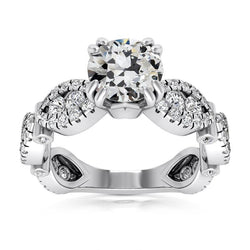 Runder Alter Bergmann Echt Diamant Fancy Ring Doppelstift Set 7,50 Karat