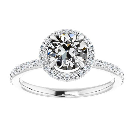 Runder Alter Bergmann Echt Diamant Halo Ehering 4,50 Karat Krappenset