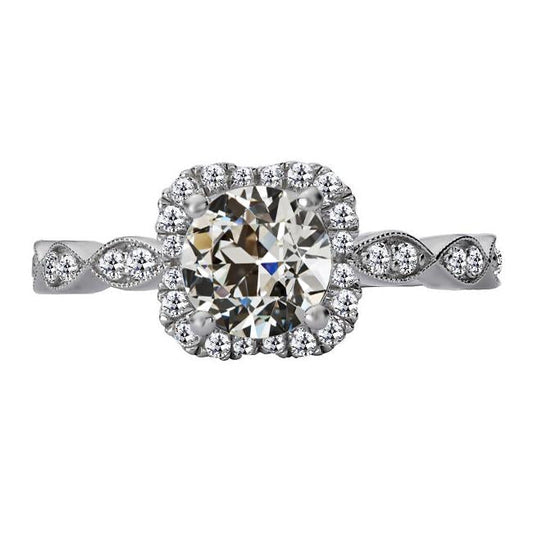 Runder Alter Bergmann Echt Diamant Halo Jubiläumsring 4,50 Karat