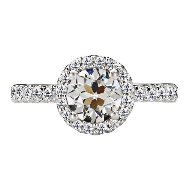 Runder Alter Bergmann Echt Diamant Halo Jubiläumsring Gold 5,50 Karat