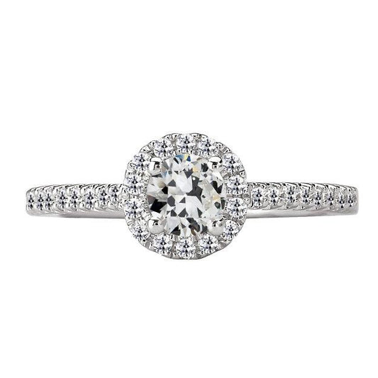 Runder Alter Bergmann Echt Diamant Halo Ring Mit Akzenten Schmuck Gold 4 Karat