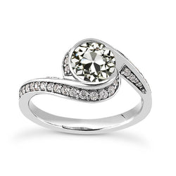 Runder Alter Bergmann Echt Diamant Halo Ring Twisted Shank Gold 4,50 Karat