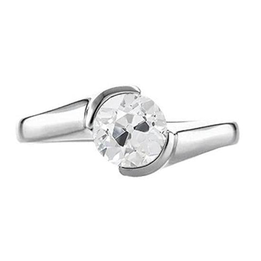 Runder Alter Bergmann Echt Diamant Solitaire Ring Twisted Style 1 Karat