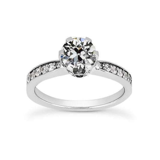 Runder Alter Bergmann Echt Diamantring Damenschmuck 14K Gold 2,50 Karat - harrychadent.ch