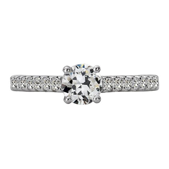 Runder Alter Bergmann Echt Diamantring Mit Akzenten Pave Set Gold 4,50 Karat