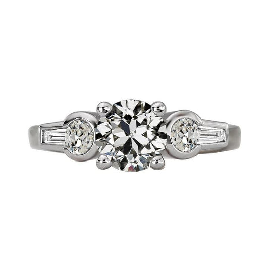 Runder Alter Bergmann Echt Diamantring Mit Halber Lünette, 5 Karat - harrychadent.ch