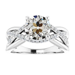 Runder Alter Bergmann Echt Diamantring Twisted Infinity Style 5,25 Karat