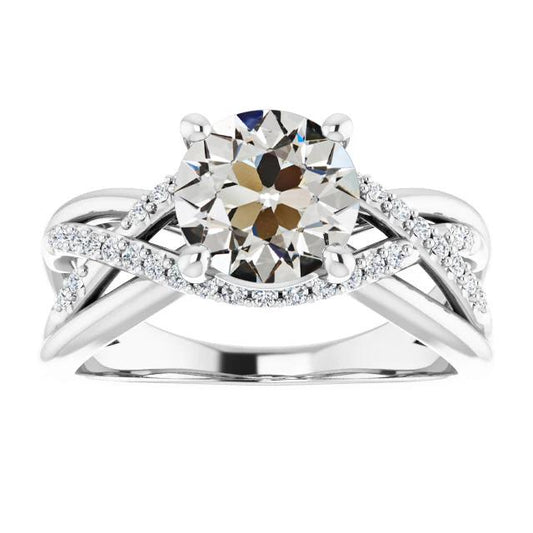 Runder Alter Bergmann Echt Diamantring Twisted Infinity Style 5,25 Karat