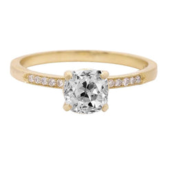 Runder Alter Bergmann Natürliche Diamant-Verlobungsring 14K Gelbgold 3 Karat
